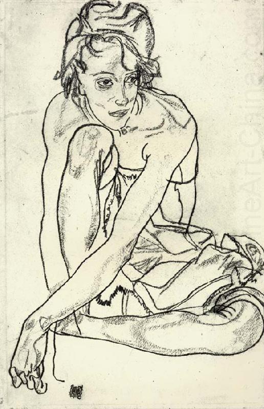 Egon Schiele Squatting Woman oil painting picture